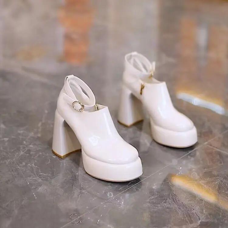 Fashion Fashion Women's Boots 2024 Autumn New Deep Mouth Comfortable Side Zipper Style Waterproof Platform Women's Shoes High Heels