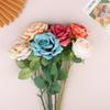 3Pcs Artificial Rose Flower Single Stem Fake Rose For Proposal Wedding Bouquet Home Party Table Centerpiece Decoration