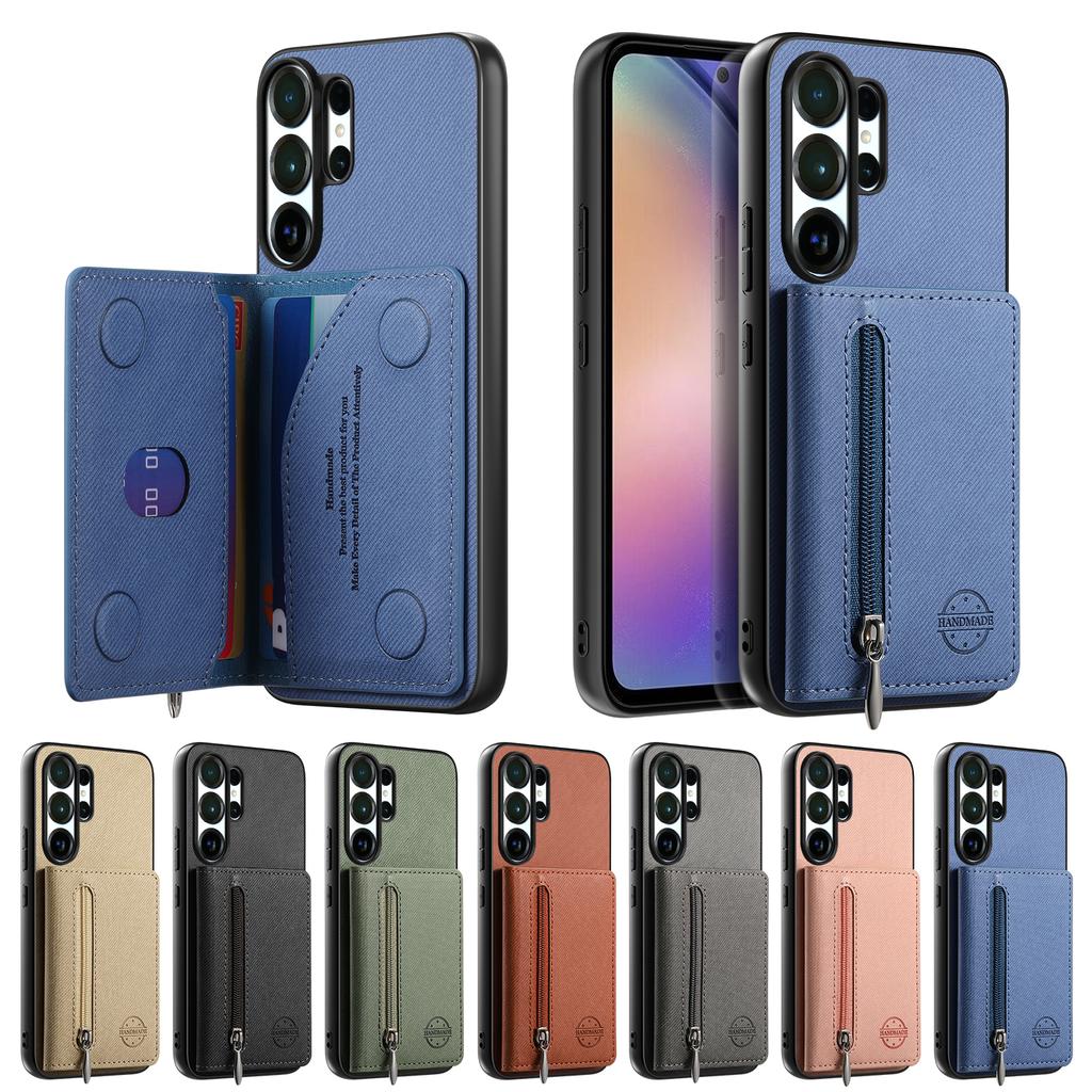 Cowboy-Muster Reißverschluss Magnetkartenfach Geldbörse Leder Handyhülle Für Samsung S25 Ultra S24 Plus S23 A17 A07 Tasche Ständer Hülle
