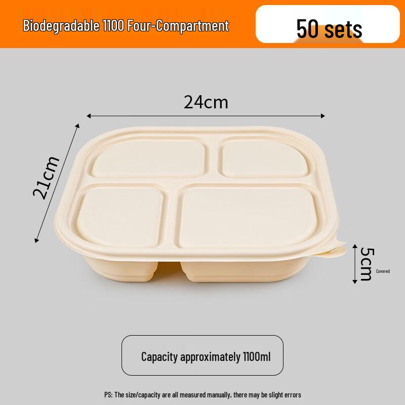 Degradable Compartment Takeout Containers