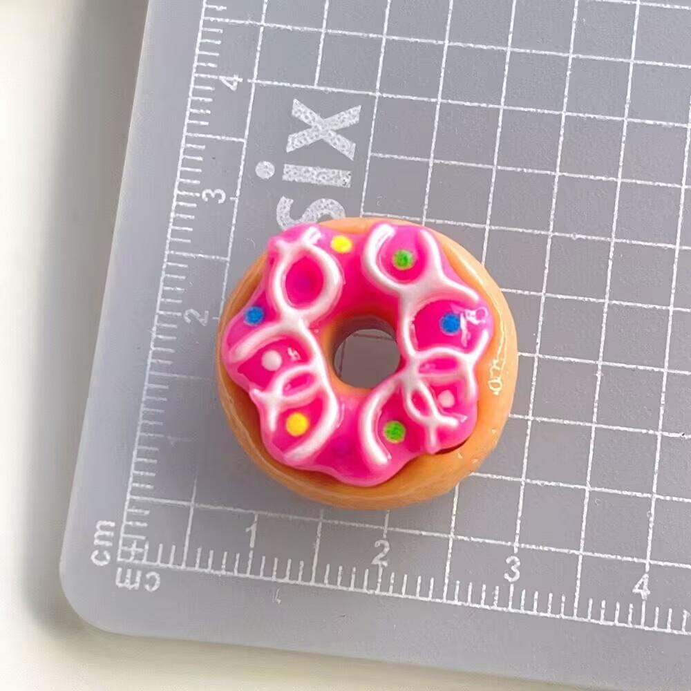 10/100Pcs Resin Donuts Miniatures Flatback Dollhouse Decor Accessories Charms Diy Craft Supplies Scrapbooking