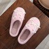 Comemore Autumn and Winter Bowkont Cute Plush Cotton Slippers Women Warm Indoor Shoes Casual Flat Soft Sole Slides Women's Shoes