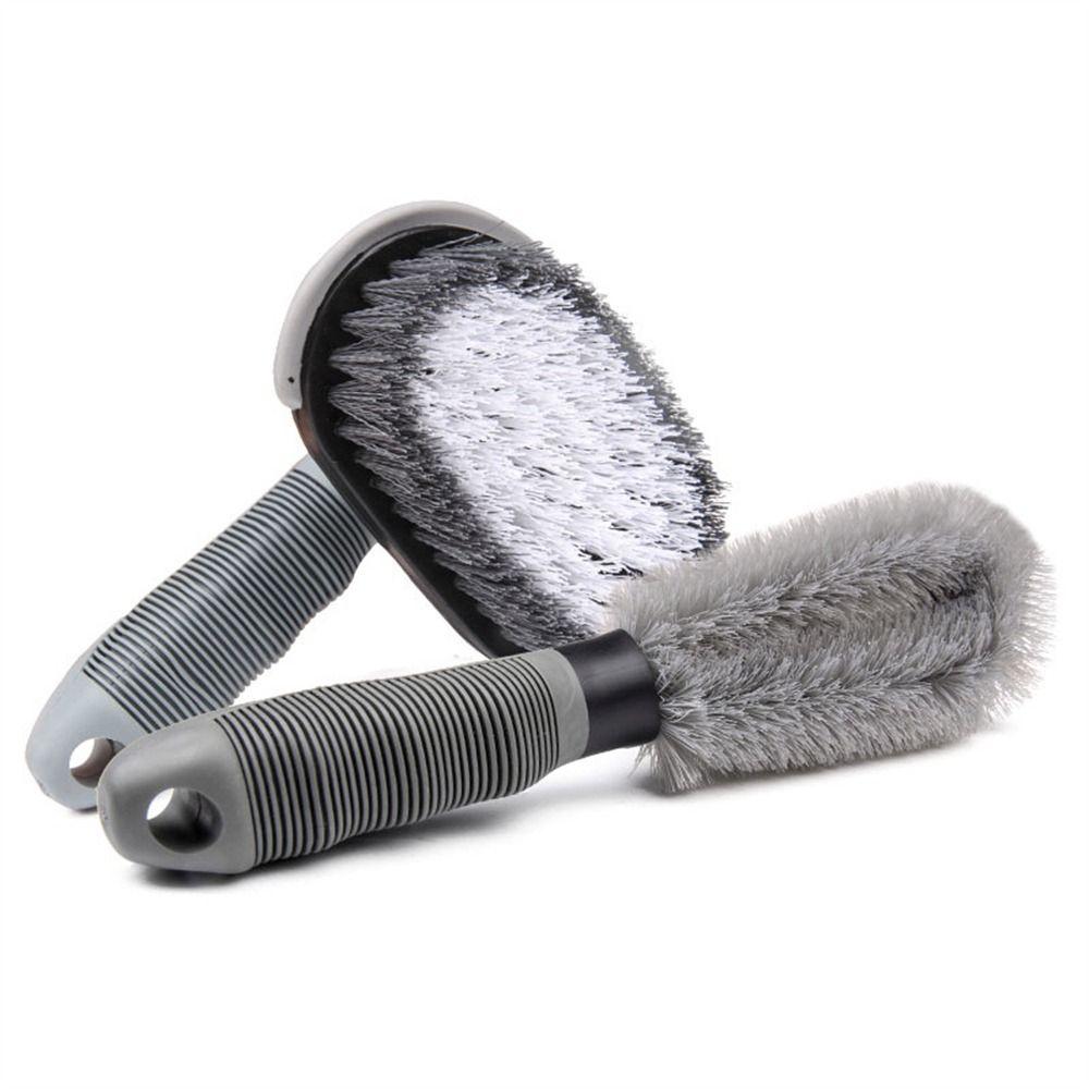 Auto Tire Car Cleaning Brush T-bend Handle Wheel Hub Scrubber New Car Washing