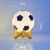3D Soccer Lamp Dimming Table USB Powered Warm White LED Night Wood Base for Bedroom Study Home