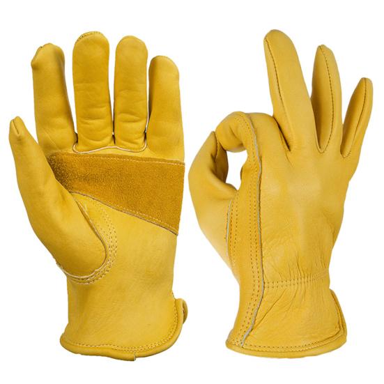 1 Pair Faux Leather Working Gloves Anti-slip Waterproof Thick Men Women Hand Protector Protection Housework Yardwork Outdoor Gardening Gloves