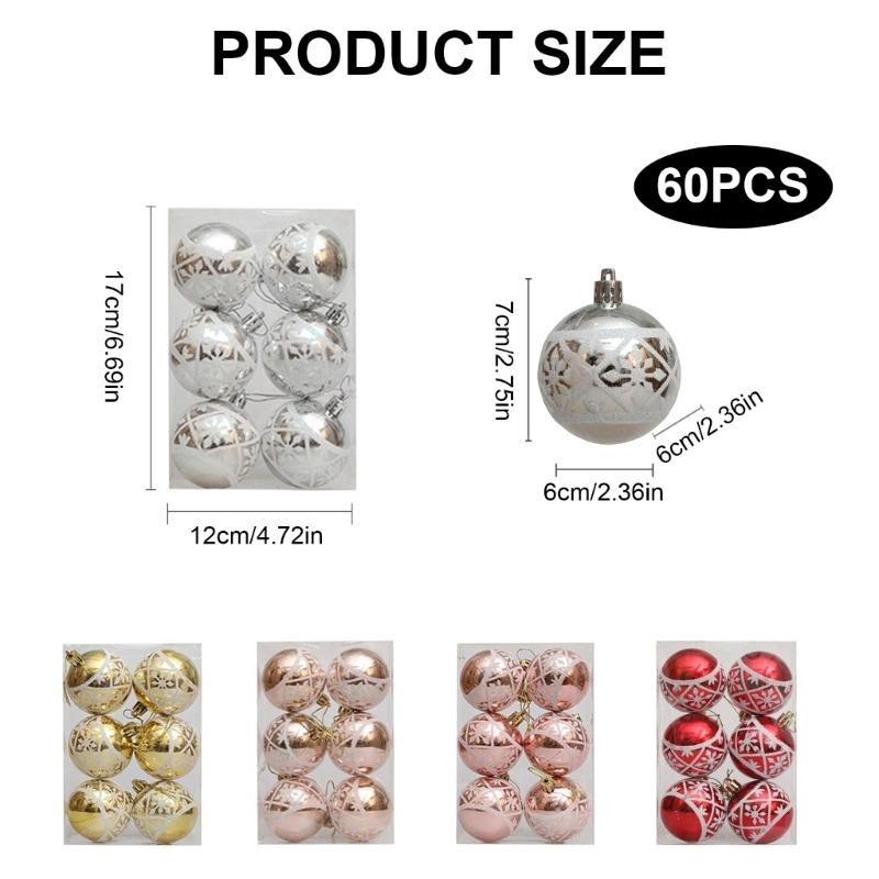 10Pack Shatterproof Baubles Hanging Ornament for Christmas Tree Decorations Christmas Tree Pendant Festival House Decors