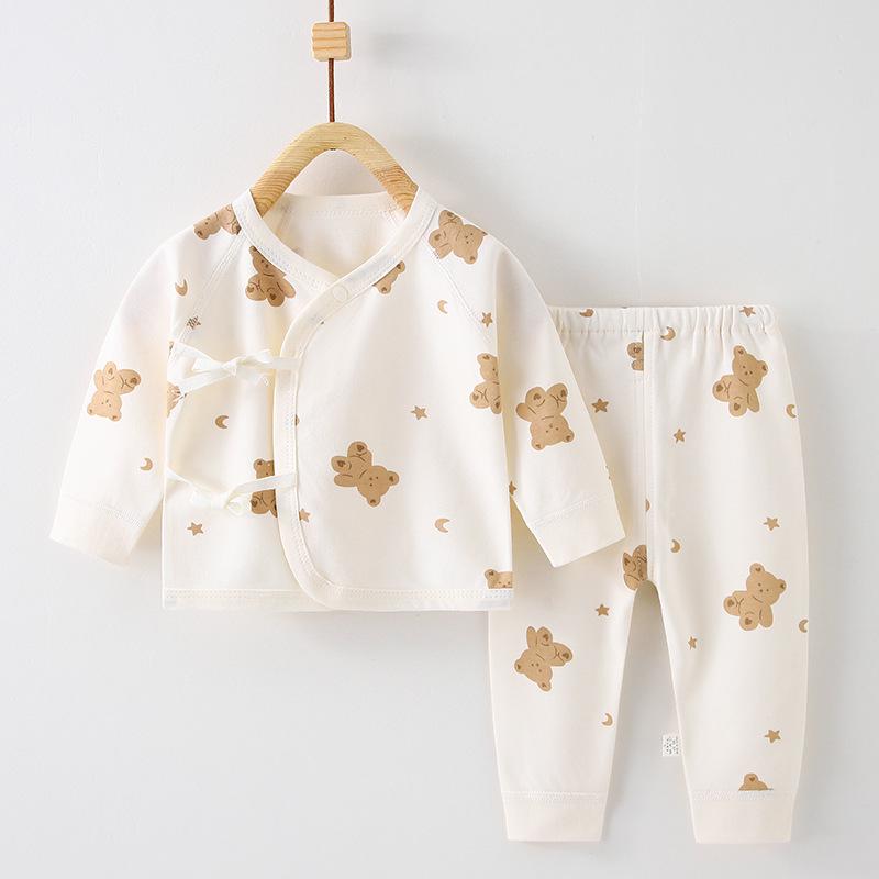 Set di Vestiti Autunnali per Bambini: Pantaloni in Puro Cotone e Abito da Monaco con Allacciatura Senza Osso