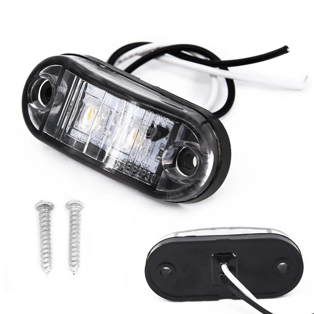 2Pcs DC 10V-30V LED Sides Marker Lights Car Alarm Tail Light External Lights  Auto Trailer Truck Lorry Lamps White Color