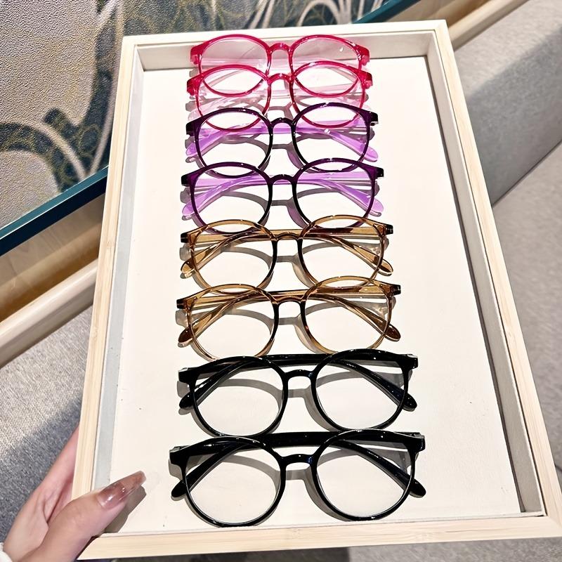 8pcs Large Frame Round Reading Glasses for Women Colorful Cute Magnifying Glasses for Reading And Outdoor Activities