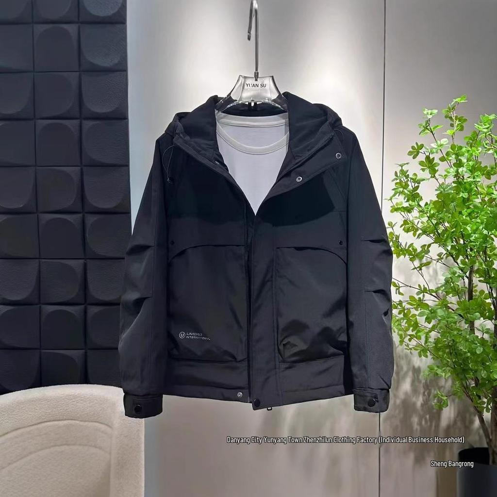 2024 Men's Fashionable Windproof Hooded Cotton Jacket – Thick, Loose, and Stylish for Autumn/Winter