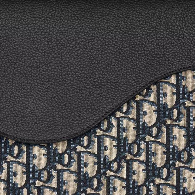 Dior Sattel Abnehmbarer Riemen Logo Baumwolle Und Leder Clutch Unisex Clutch Beige Schwarz 2ADCA540YKS-H27E