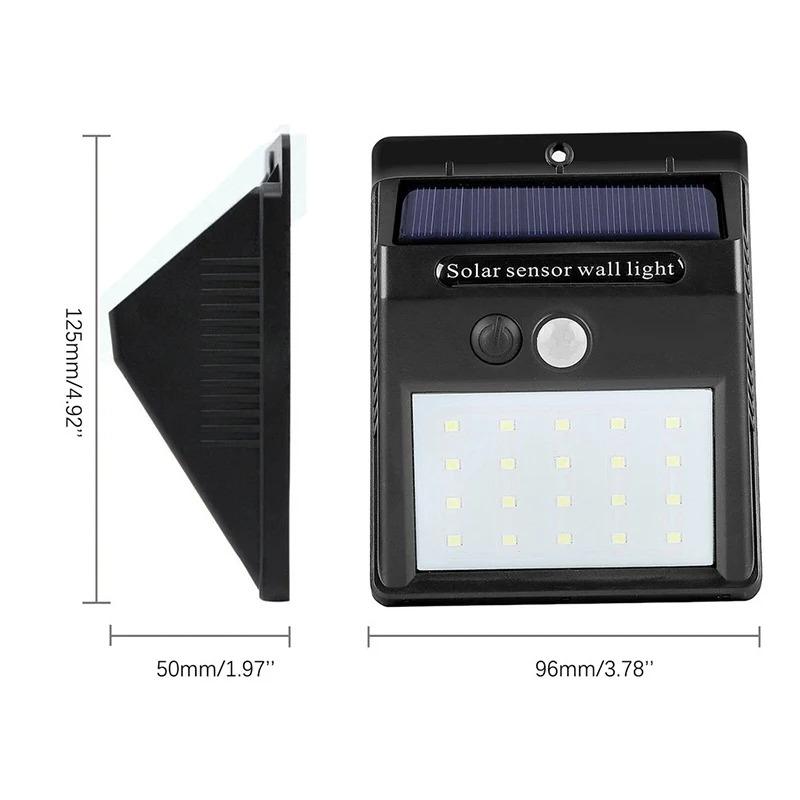 IP45 Waterproof Solar Outdoor Lights Motion Sensor Security Lamp 3 Lighting Modes for Garden Fence Garage Yard Path