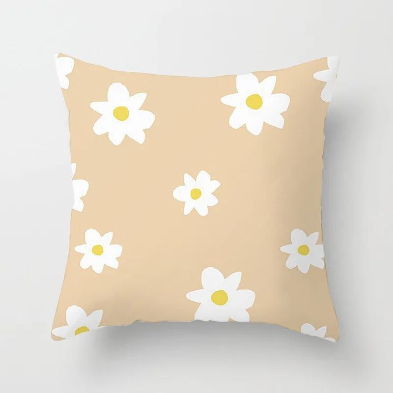 Fresh Daisy Print Pillowcase Office Living Room Home Pillowcase Car Ornaments