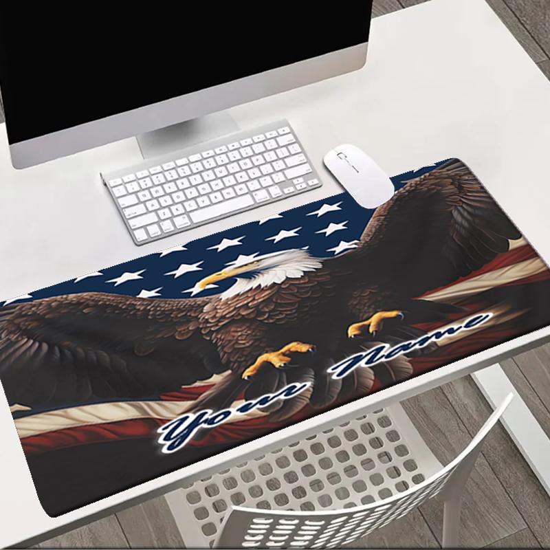 1PC Custom Name American Pride Eagle Mouse pad, keyboard and mouse desk pad, for computer notebook Birthday Gift For Any Room Or Office