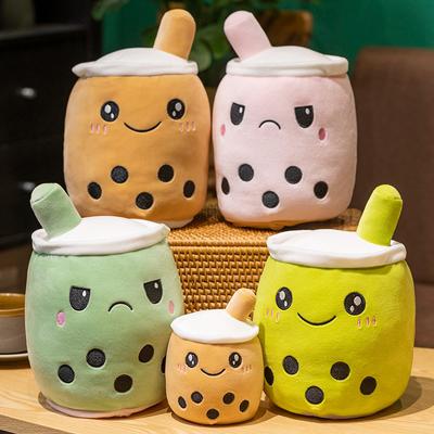 Bubble Tea Reversible Plush Soft Cute Food Milk Tea Soft Hug Birthday Christm Milk Tea Cup Plush Toy To Send Holiday Gift