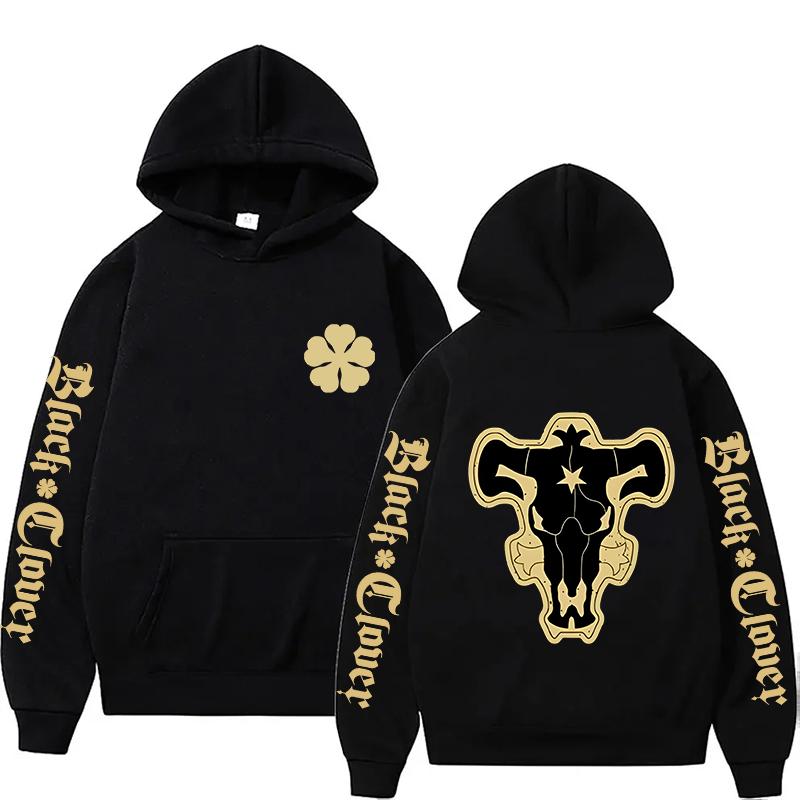 

Anime Black Bulls Squad Emblem Hoodies Comfortable Long Sleeves Sweatshirts Men Women Casual Oversized Streetwear Tops 3XL