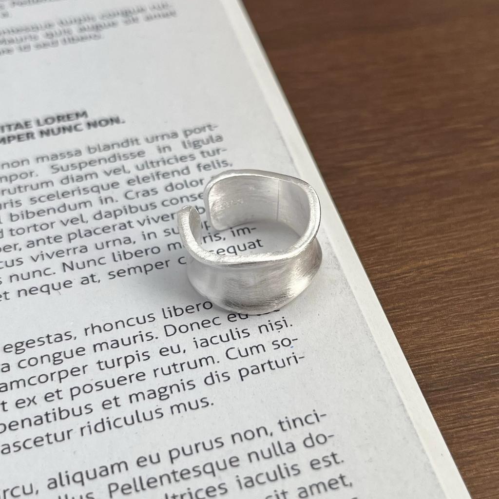 925 Sterling Silber Ringe für Damen Herren Mode Handgefertigt Breiter Ring Paar Minimalistisch Party Schmuck Geschenk Allergie Vorbeugend