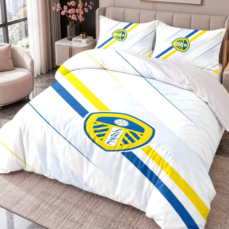 Leeds United 3Pcs Bedding Set Duvet Cover With Two Pillowcases For Bedroom Home Decoration