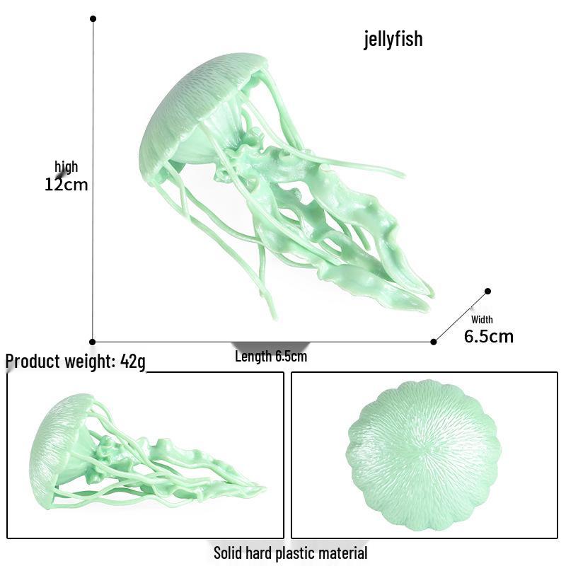 Ocean World Jellyfish Tank Ornament: Crown Jellyfish Simulation Toy Model.