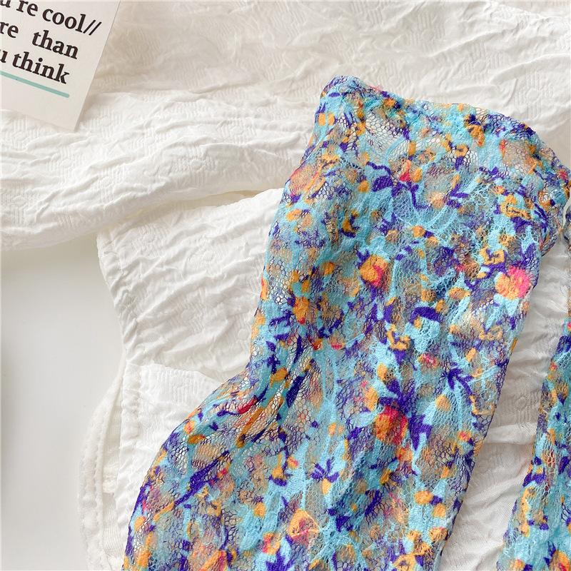 Women's Floral Lace Arm Sleeves, Summer Ice Silk Sun Protection Sleeves, Long Cooling Arm Covers for Driving