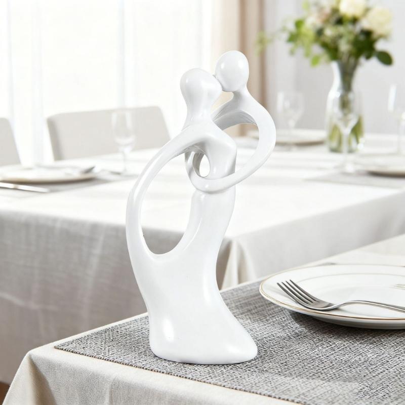 Home Decors Modern Abstract Art Kissings Lover Statue Table Decorations for Dining Room Living Room Office Centerpieces