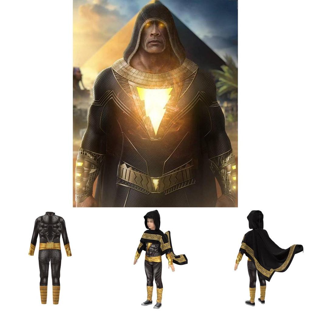 Stunning Black Adam Cosplay Costume Set For Adults And Kids