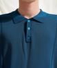 JEMUT Epic Like Linen Short Sleeve Collared Knit Blue Sokn2562