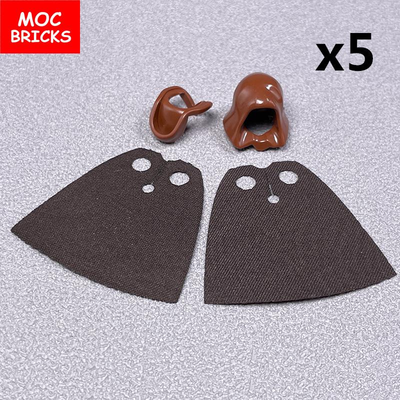 10sets MOC Blocks Cape Hood Folded Down Helmet 15428 30381 Ideal For 4cm Figures Construction Bricks Playthings Children's Dolls Gifts