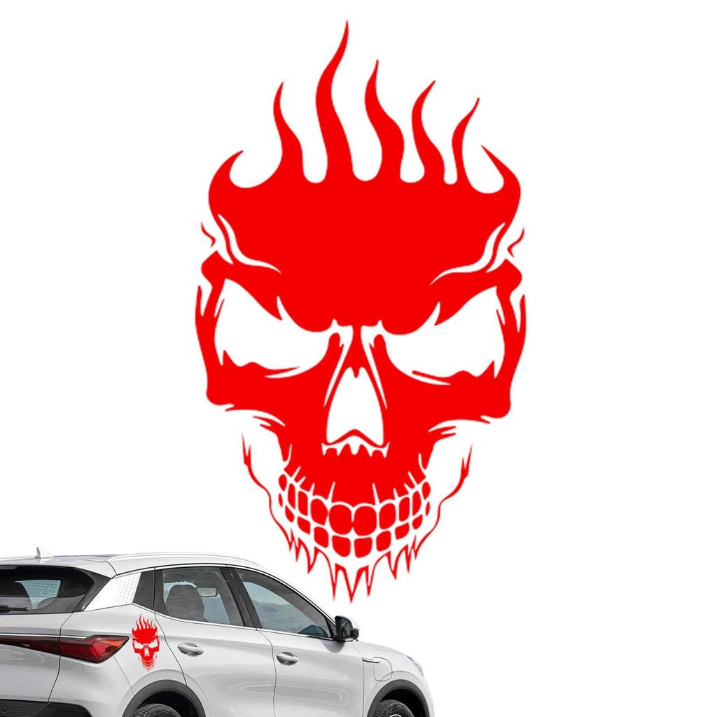 Skull Stickers and Decals,Car Stickers Flame Skull Hood Car Sticker Side Door Car Sticker