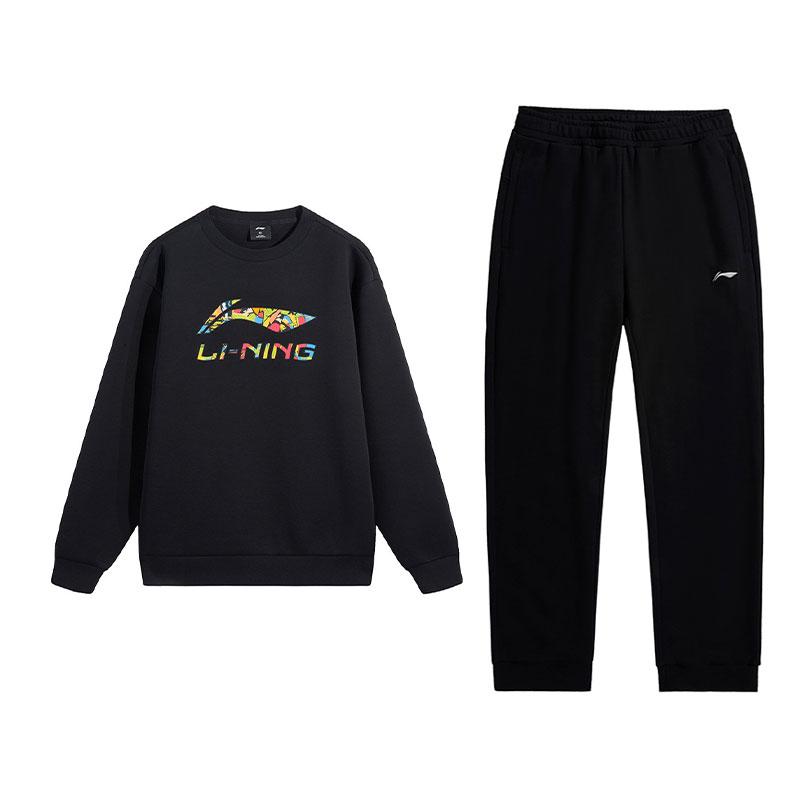 

Li Ning Модный свитшот с принтом логотипа, круглый вырез, длинный рукав, удобный комплект из свитшотов Мужской комплект из свитшотов AWDVH35-3+AKLUE31-1 L