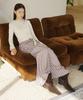 Probo Elastic Maxi Long Check Skirt / Brown