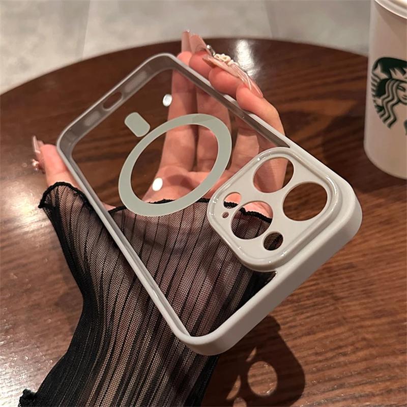 

Для магнитного беспроводного зарядного чехла Magsafe для iPhone 16 15 14 13 12 11 Pro Max Plus мягкий ударопрочный прозрачный жесткий акриловый чехол For iPhone 15