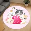 1pc Cat Bag Round Chair Mat Area Rug - Non-Slip, Floor Mat for Office, Bedroom, and Indoor Decor C1125154