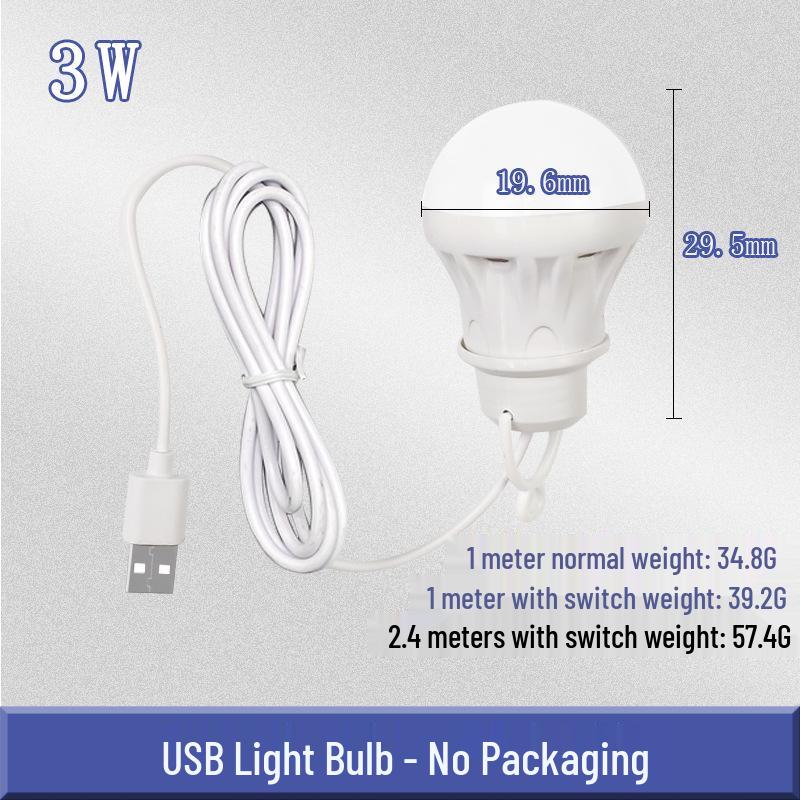 5V USB-Powered Low-Voltage LED Bulb for Power Banks and Outdoor Use