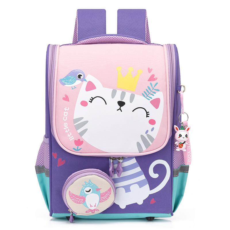 Adorable Cartoon Nylon Backpack For Boys And Girls In Primary School Large Capacity