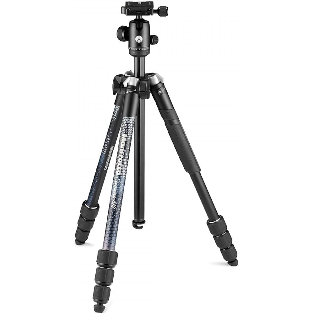 Manfrotto Element MII Smartphone Tripod Kit, Black, 4-Section, MKELMII4BMB-BH, Bluetooth Remote, 1.55kg Weight, 8kg Load Capacity, with Carrying Bag, 