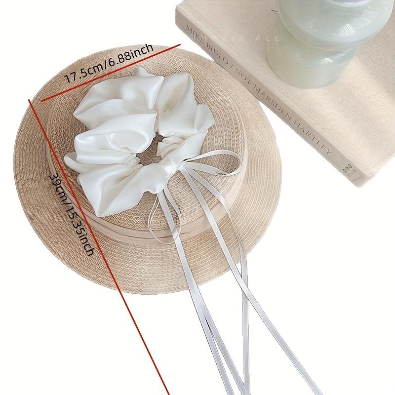 1Pc French Ballet Style Satin Bow Ribbon Hair Ring for Women to Tie Ponytail Hair Rope Temperament Hair Rope Hair Accessories