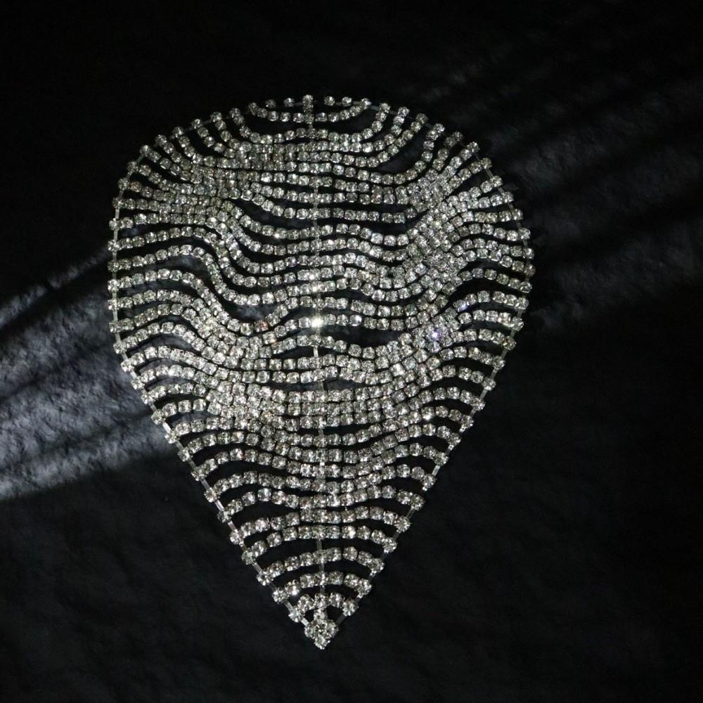 Diadema Cappello Elegante Lucido Argento Glitter Bling Fascia Multi-Strato Strass Copricapo Oro Catena per Capelli Danza