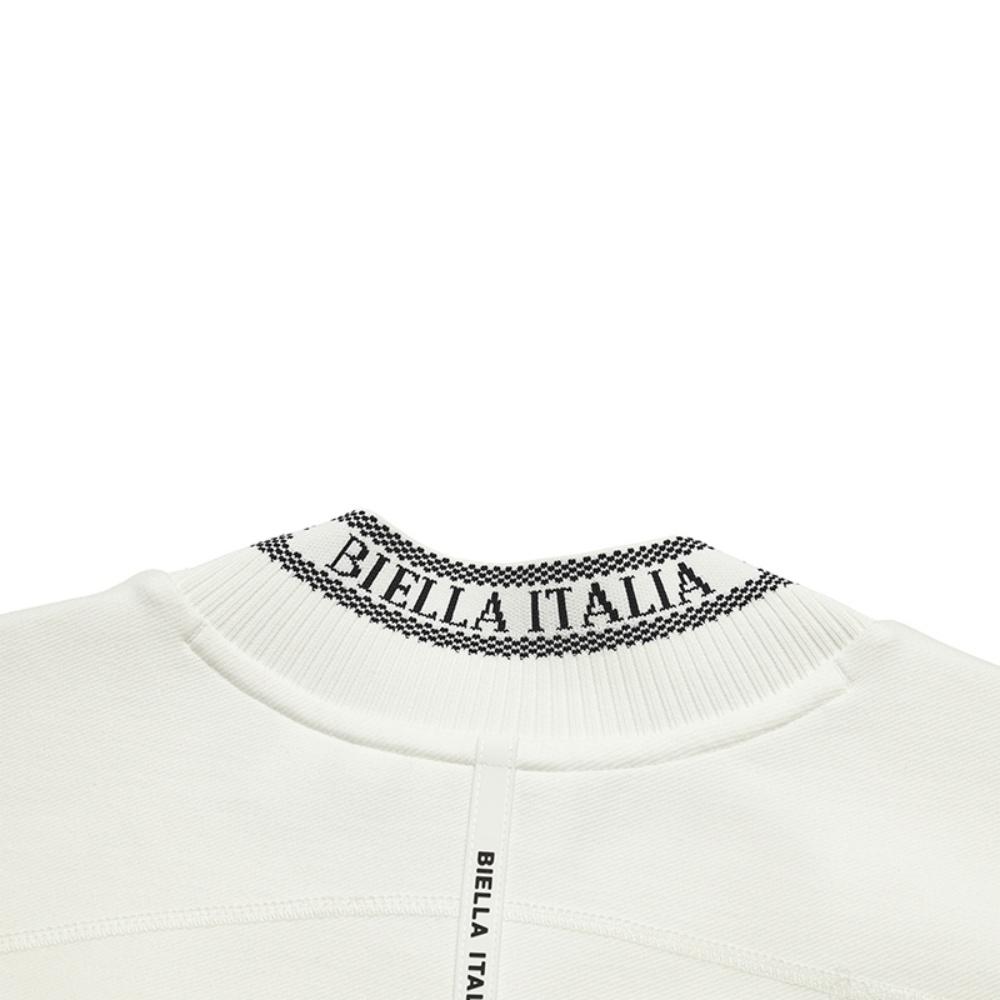 FILA Emerald Comfortable Fleece Warm Fashionable Versatile Loose Knit Pullover Sweatshirt Women sweatshirt Cream-White F11W544205FIV