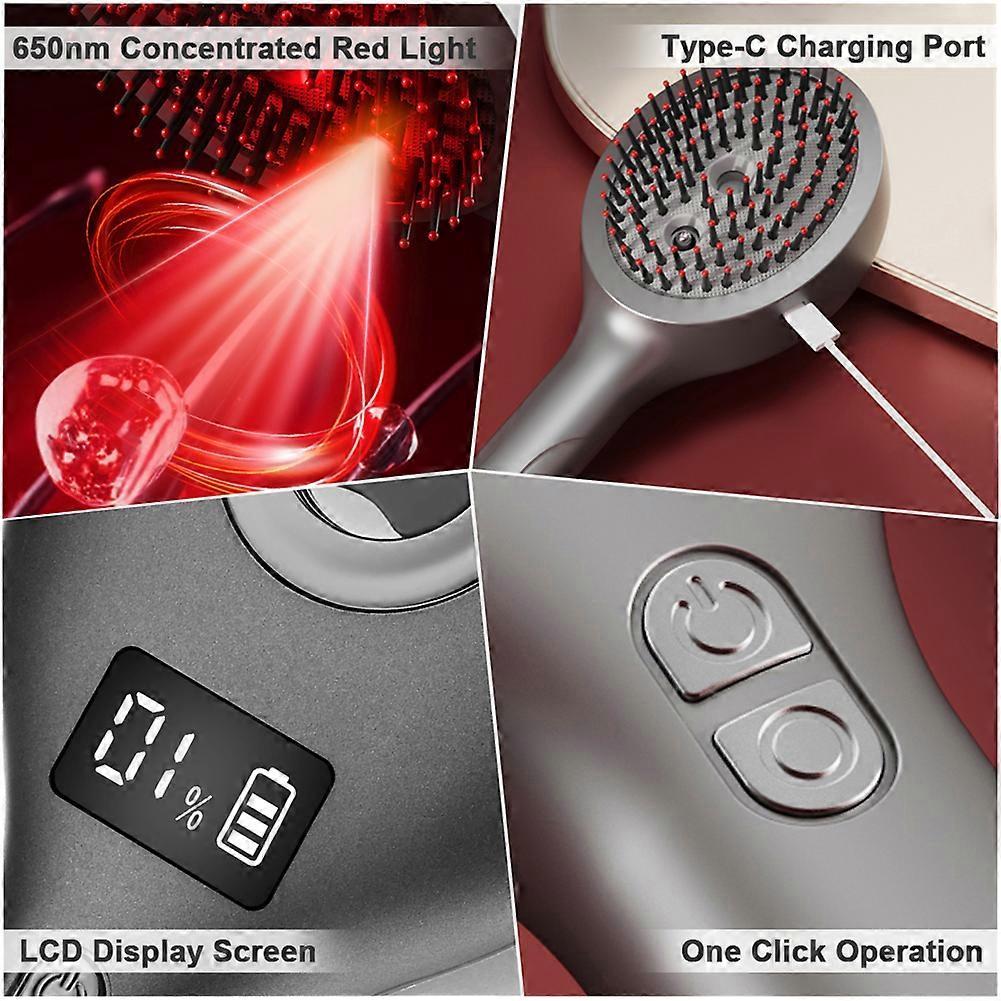 Red Light Therapy Electric Spray Massage Comb with Hair Oil Applicator, Hair Loss Treatment Scalp Care for Men Women