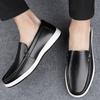 Four Seasons Retro English Style Men's First Layer Leather Crocodile Pattern  Flats Shoes Fashionable Business Shoes