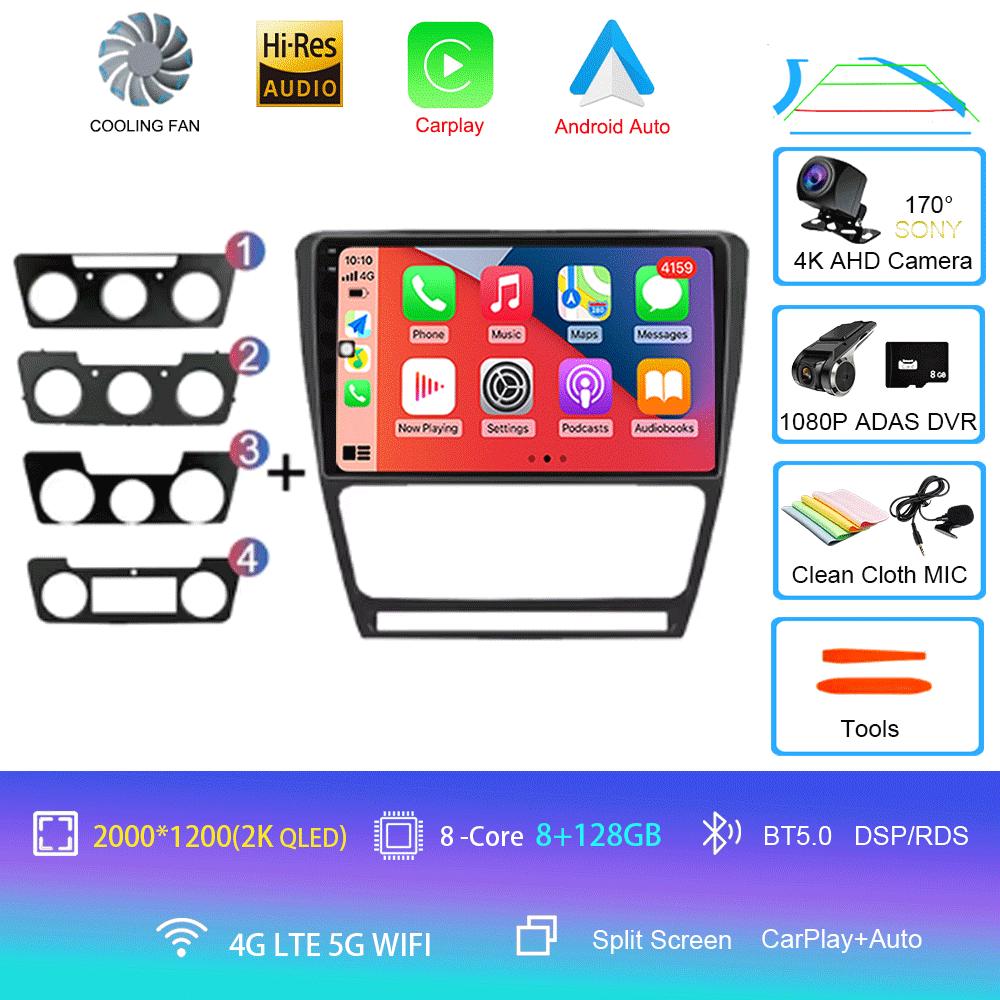 Android 14 Car Radio for Skoda Octavia 2 A5 2004 - 2013 Multimedia Video Player Navigation Stereo DVD Carplay Audio Head Unit