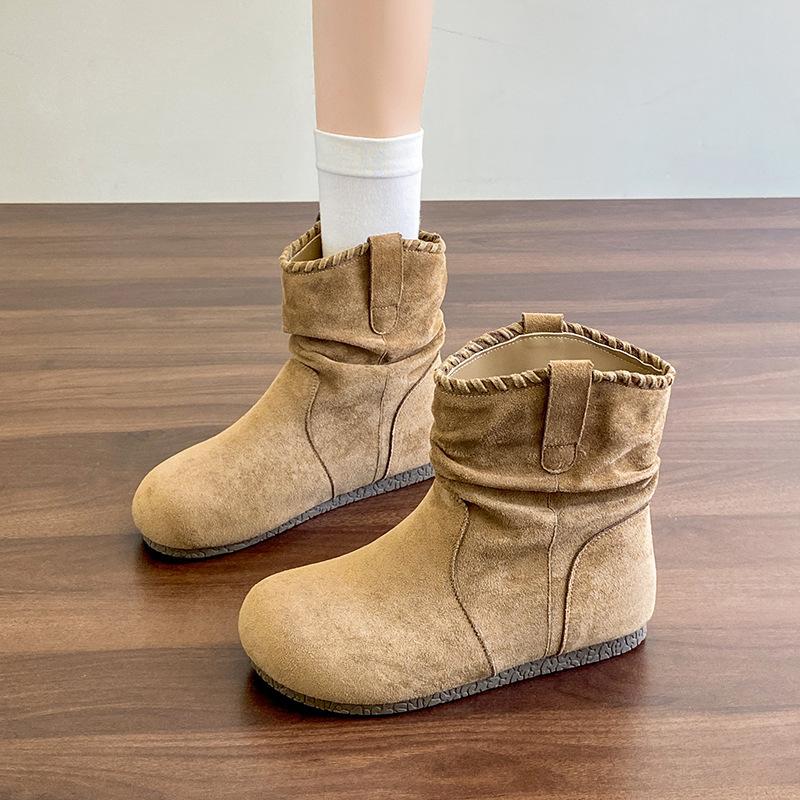 Innere Aufpolsterung kurze Stiefel Kinder Herbst Neu Maillard Stapelstiefel Mittelschaft Martin Stiefel