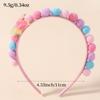 Cute Rainbow Butterfly Hair Bands 1pcs Princess Headband with Sweet Plush Ball for Baby Girls Soft Hair Hoop Headwear Accessory