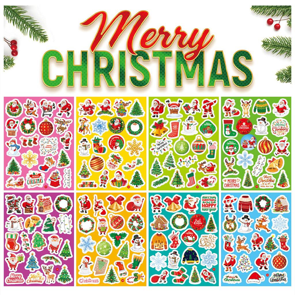 160Pcs Holiday Stickers Christmas Theme Stickers for Kids Christmas Ornament Stickers Bulk Pack Party Gifts for Adults Party