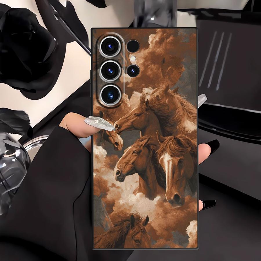 Funda Handyhülle Case für Samsung Galaxy S26 S23 S24 Plus S21 FE S25 Ultra Note 20 Ultra 8 9 10 S20 S10 S9 Cooles Pferd