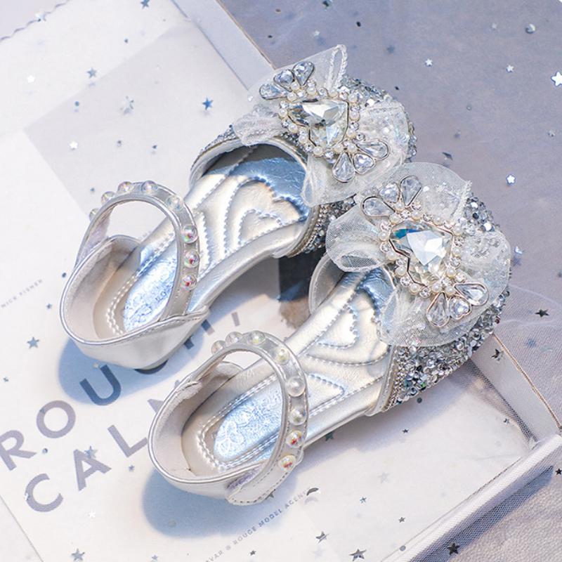 Sandale de Fete Modă de Vară Pantofi de Prințesă cu Diamante Pantofi de Cristal pentru Copii Bebeluși Copii Eleganța Fetelor