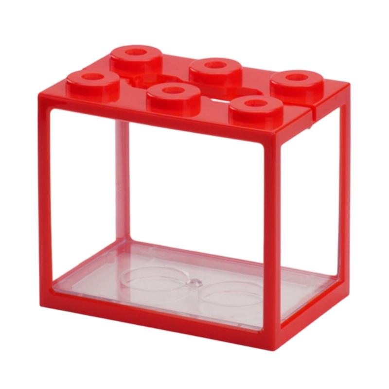 Stackable Desktop Aquarium with 6 Hole Betta Aquarium Suitable for Betta Fish Plastic Texture Design Easy to Clean