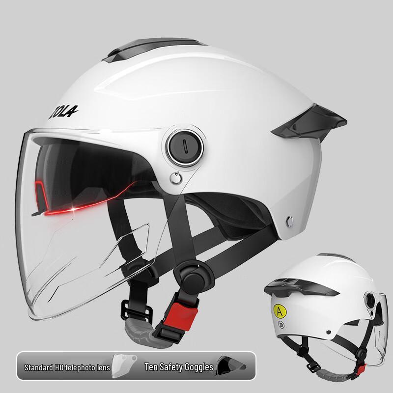 Milin Dual Visor Electric Motorcycle Half Helmet One Size