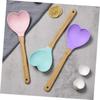 4pcs Heart-shaped Silicone Spoon Convenient Kitchen Utensils for Soup and Salad Mixing Spoons for Household Cooking Lightweight and Easy To Store